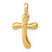 14K Yellow Gold Polished Freeform Style Cross Pendant - (A84-825) 14K Yellow Gold Polished Freeform Style Cross Pendant - (A84-825)