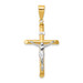 14K Two-tone Gold Hollow Crucifix Pendant 43mm length - (A84-901)