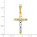 14K Two-tone Gold Hollow Crucifix Pendant 43mm length - (A84-901)