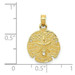 14K Yellow Gold Sand Dollar Pendant 15mm width - (A85-441)