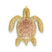 14K Two-tone Gold & White Rhodium Turtle Pendant Slide - (A85-803) 14K Two-tone Gold & White Rhodium Turtle Pendant Slide - (A85-803)
