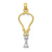 14K Two-tone Gold 3-D Stethoscope Pendant - (A86-235)