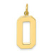 14K Yellow Gold Large Polished Number 0 Charm Pendant - (A86-590)