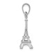 14k White Gold Solid Polished 3-D Eiffel Tower Charm Pendant - (A90-302)