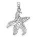 14k White Gold Polished Open-Backed Starfish Pendant - (A90-735)