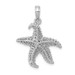 14k White Gold Polished Open-Backed Starfish Pendant - (A90-735)
