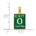14K Yellow Gold EXIT 0 / Cape May With Green Enamel Charm Pendant - (A91-743) 14K Yellow Gold EXIT 0 / Cape May With Green Enamel Charm Pendant - (A91-743)