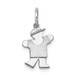 14K White Gold Mini Boy Charm Pendant - (A99-328) 14K White Gold Mini Boy Charm Pendant - (A99-328)
