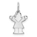 14K White Gold Mini Girl Charm Pendant - (A99-595) 14K White Gold Mini Girl Charm Pendant - (A99-595)