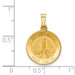 14K Yellow Gold Polished and Satin Our Lady Fatima Medal Pendant 15mm width - (A99-976) 14K Yellow Gold Polished and Satin Our Lady Fatima Medal Pendant 15mm width - (A99-976)