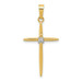 14K Yellow Gold Diamond Polished Passion Cross Pendant - (B11-107)