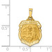 14K Yellow Gold Polished & Satin Finish St. Michael Badge Medal Pendant 14mm width - (B11-175) 14K Yellow Gold Polished & Satin Finish St. Michael Badge Medal Pendant 14mm width - (B11-175)