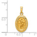 14K Yellow Gold Polished & Satin Finish Saint Christopher Medal Pendant 11mm width - (B11-204)