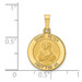 14K Yellow Gold Polished & Satin Finish St. Peter Medal Pendant 16mm width - (B11-213)
