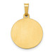 14K Yellow Gold Polished & Satin Finish St. Joseph Medal Pendant 15mm width - (B11-342)