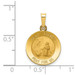 14K Yellow Gold Polished & Satin Finish St. Francis Medal Pendant 15mm width - (B11-370)