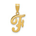 14K Yellow Gold F Script Initial Letter Pendant - (B13-102)