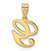 14K Yellow Gold G Script Initial Letter Pendant - (B13-217)