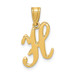 14K Yellow Gold H Script Initial Letter Pendant - (B13-284)