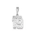 14k White Gold Small Diamond-cut Number 19 Charm Pendant - (B13-890)