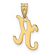 14K Yellow Gold K Script Initial Letter Pendant - (B14-353)