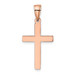 14K Rose Gold Polished and Beveled Cross Charm Pendant - (B14-585) 14K Rose Gold Polished and Beveled Cross Charm Pendant - (B14-585)