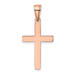 14K Rose Gold Polished and Beveled Cross Charm Pendant - (B14-585) 14K Rose Gold Polished and Beveled Cross Charm Pendant - (B14-585)