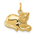 14K Yellow Gold Cat Charm - (A82-594)