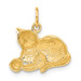 14K Yellow Gold Cat Charm - (A82-594)