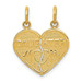 14K Yellow Gold Break-apart Mom & Daughter Charm - (A83-254)