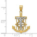 14K Two-tone Gold Diamond-cut Mariner's Cross Pendant 28mm length - (A83-570) 14K Two-tone Gold Diamond-cut Mariner's Cross Pendant 28mm length - (A83-570)