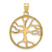 14K Yellow Gold Tree of Life In Round Frame Pendant - (A84-122) 14K Yellow Gold Tree of Life In Round Frame Pendant - (A84-122)