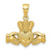 14K Yellow Gold Polished & Textured Claddagh Pendant - (A84-133) 14K Yellow Gold Polished & Textured Claddagh Pendant - (A84-133)