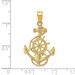 14K Yellow Gold Anchor and Wheel Pendant - (A84-423)