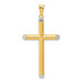 14K Yellow Gold Two-tone 3-D Hollow Cross Pendant 46mm length - (A84-915) 14K Yellow Gold Two-tone 3-D Hollow Cross Pendant 46mm length - (A84-915)