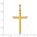 14K Yellow Gold Two-tone 3-D Hollow Cross Pendant 46mm length - (A84-915) 14K Yellow Gold Two-tone 3-D Hollow Cross Pendant 46mm length - (A84-915)