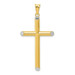 14K Yellow Gold Two-tone 3-D Hollow Cross Pendant 46mm length - (A84-915) 14K Yellow Gold Two-tone 3-D Hollow Cross Pendant 46mm length - (A84-915)