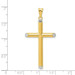 14K Yellow Gold Two-tone 3-D Hollow Cross Pendant 46mm length - (A84-915) 14K Yellow Gold Two-tone 3-D Hollow Cross Pendant 46mm length - (A84-915)