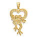 14K Yellow Gold and Rhodium Diamond-cut Frog In Heart Pendant - (A85-232) 14K Yellow Gold and Rhodium Diamond-cut Frog In Heart Pendant - (A85-232)