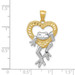 14K Yellow Gold and Rhodium Diamond-cut Frog In Heart Pendant - (A85-232) 14K Yellow Gold and Rhodium Diamond-cut Frog In Heart Pendant - (A85-232)