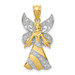 14K Yellow Gold Yellow & White Gold Two-tone Angel Pendant - (A85-506)