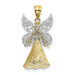 14K Yellow Gold Yellow & White Gold Two-tone Angel Pendant - (A85-506)