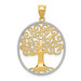 14K Yellow Gold & Rhodium Filigree Tree of Life Pendant - (A85-618) 14K Yellow Gold & Rhodium Filigree Tree of Life Pendant - (A85-618)