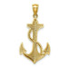 14k Yellow Gold Polished Anchor with Rope Pendant - (A86-175) 14k Yellow Gold Polished Anchor with Rope Pendant - (A86-175)