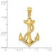 14k Yellow Gold Polished Anchor with Rope Pendant - (A86-175) 14k Yellow Gold Polished Anchor with Rope Pendant - (A86-175)