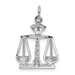 14K White Gold Polished Open-Backed Large Scales of Justice Charm - (A86-311)