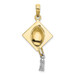 10K Two-tone 3-D Graduation Cap With RH Moveable Tassle Charm Pendant - (A88-937) 10K Two-tone 3-D Graduation Cap With RH Moveable Tassle Charm Pendant - (A88-937)