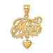 14K Yellow Gold Mom With Dangling Heart Charm Pendant - (A89-746) 14K Yellow Gold Mom With Dangling Heart Charm Pendant - (A89-746)