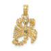 14K Yellow Gold 3-D Scorpio Zodiac Charm Pendant - (A90-171)