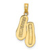 14K Yellow Gold 3-D Cape Cod Double Flip-Flop Charm Pendant - (A90-387)